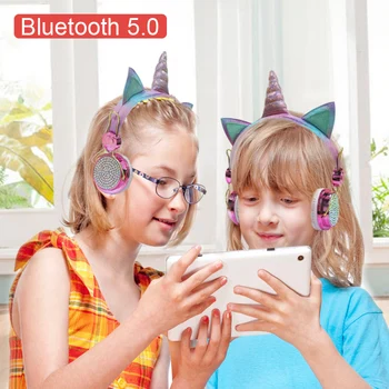 Unicorn Headset Bluetooth 5.0 Headset med Mikrofon Headset Bærbar computer, Telefon, Headset, PC, Tablet PC, MP3-Audio Enhed Julegave