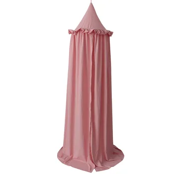 Mode Bomuld 3D Hang Dome Myggenet Flæsekanter Pink Prinsesse Baldakin Baby Bed baldakin børn Myggenet Piger Room Decor 240cm