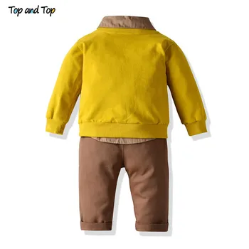 Top og Top Nye Ankomst Mode Kids Drenge Casual Tøj Sæt Sweatshirt+langærmet Trøje+Bukser 3stk Outfits Børn Boy Tøj