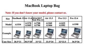 Laptop Case til MacBook Pro Air 15.4 13.3 13 12 11 PU Læder Sleeve Aftagelig Notebook Cover med Små Opladning Taske Funda