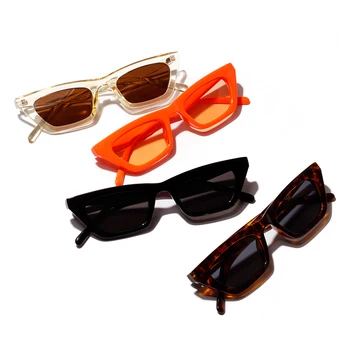 Peekaboo retro cat eye solbriller kvinder orange sommer stil damer billige solbriller til mænd med firkantet sort leopard