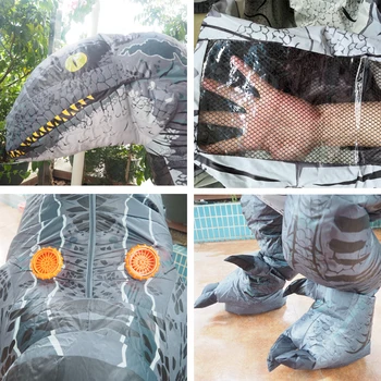 Jurassic Verden 2 Velociraptor Kostume Oppustelige T-REX Dinosaur Kostume Halloween Cosplay Voksne Fantasy Raptor Maskot Kostume