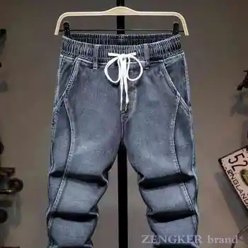 Plus Størrelse i Jeans til Mænd Løs Harem Bukser Efteråret Elastisk Elasticitet 6XL 7XL Bukser herre jeans mærke