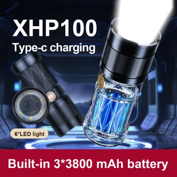 High Power Led Lygter XHP100 Taktisk Lommelygte Torch Light Usb-Flash-Lys 18650 Kraftfulde Lommelygte Led Xhp70 arbejdslampe