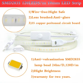 SMD2835 LED Strip Blød Belysning 120LEDs/m Højde Lysstyrke Fleksibel LED-Lys Høj Sikkerhed IP67 Vandtæt Udendørs Brug LED Strip