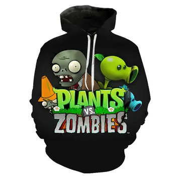 Nye Planter Vs Zombies Sjove 3D Printet Hætte Sweatshirt Afslappet Mænd, Kvinder, Børn, Dreng, Pige Cool Streetwear Hættetrøjer Pullover