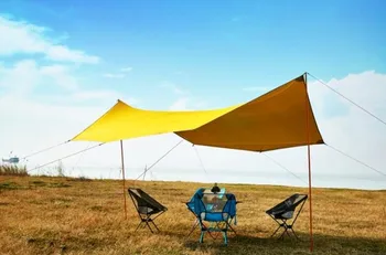 ASTA GEAR Let Udendørs Skylight Parasol og Regn-bevis Camping Baldakin Nye Ovenlys Camping 3.5*4 Sølv og Silicium
