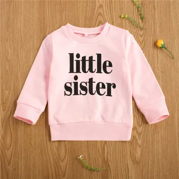 0-3Years Fashion Børn Piger Sweatshirts Foråret Efteråret Toddler Børn Piger Brev Print Pullover, Sweatshirts Toppe Tøj