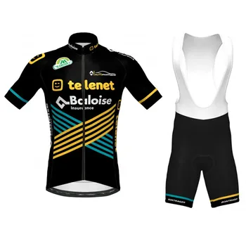 2020 cycling team Telenet Baloise Lions herre kort ærmet cykel trøje sæt hurtig tør åndbar lille mesh stof gel bib shorts
