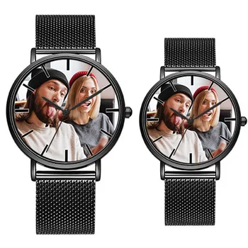 A3321w kreative armbåndsur sat med dit eget foto design købers logo legering rem sort casual sport elskere 2018 mode