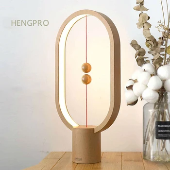 2020 Opgradere HENGPRO Balance Nat Lys Bærbare Ellipse Magnetiske Mid-air Skifte LED bordlampe Touch Dæmpning Home Decor