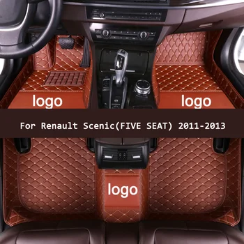 APPDEE læder Bilens gulv måtter til Renault Scenic(FEM SÆDE) 2011-2013 Tilpasset automatisk skoindlæg bil tæppe dækning