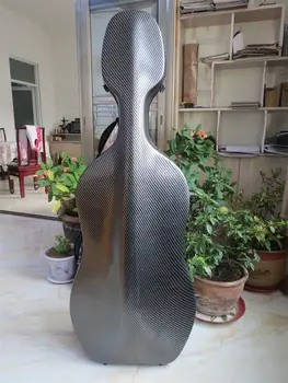 Fuld størrelse 4/4 Carbon fiber komposit Cello Case i sort/hvid farve Gratis Fragt