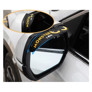 Bil Styling bakspejl mærkat blød gummi regn øjenbryn for Skoda Rapid Octavia A5 A7 2 Fabia Honda Civic Passer Crv dio 2018