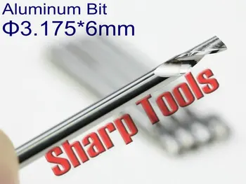 1pc 3.175 mm Enkelt Fløjte Aluminium-Fræsere og CNC Router Bits Værktøjer i Solidt Hårdmetal fræsere til Aluminium Skæring, Gravering