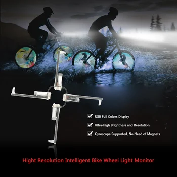 Lixada 2500cd m2 Smart Cykel Talte Hjul Lys Skærm RGB-Display Genopladelige cykelhjul Hub 256pcs 416pcs Led Lys