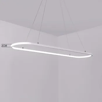 Moderne LED-Lysekrone Til Spisestue Køkken Inventar Lys Med Fjernbetjening, Sort Glans Suspension Restaurant, Bar Hængende Lampe