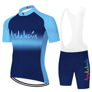 2021 Nye ANDALUCIA kortærmet trøje mænd completo ciclismo estivo spanien 20D gel pad sommeren hurtig tør cykling shorts