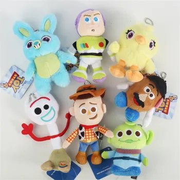 Tegnefilm Pixar Film Toy Story 4 Plys Nøglering Legetøj Forky Woody Bunny Buzz Lightyear Blød Plys Udstoppet Dukke Figur Kids Gave