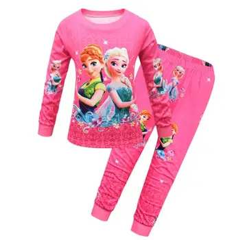 Disney Børn er Frosset Pyjamas Sæt Kids Baby Pige Foråret Efteråret Pyjamas Pyjamas Børn Elsa Nattøj Sæt Tøj Julegave