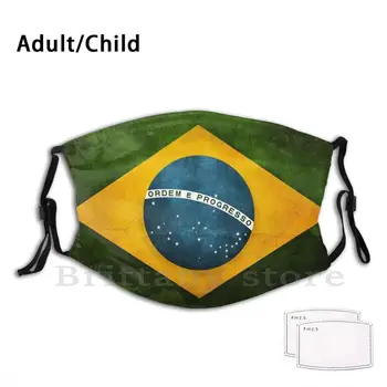 Brasilien Flag Print Vaskbart Filter Euro Fodbold Ligaer Maske Brasilien Flag Football Worldhip Fodbold Cup Sport Awesome
