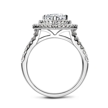 OEVAS 925 Sterling Sølv 2 Karat Dråbe Vand med Højt Kulstofindhold Diamant Bryllup Ringe Til Kvinder forlovelsesfest Fine Smykker