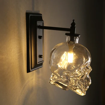 Nordisk Vintage væglampe Industriel Loft Dekoration Sconce væglamper sengelampe Skull Bottle G9 LED-Væg Lys for Bar Cafe