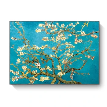 Van Gogh Mandel Blomstre Blomster Lærred Kunst Malerier På Væggen, Plakater Og Prints Impressionistiske Billede På Lærred Til Stuen