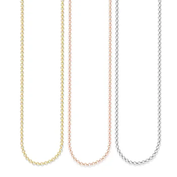 3MM Rosa Guld Farve Grundlæggende Kæde Halskæder Klassiske 925 Sterling Sølv Smykker, Tilbehør Passer Vedhæng til Mænd, Kvinder