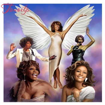 Diamant broderi fuld DIY Whitney Houston Diamant maleri Cross Stitch Mosaik Indsætte billeder håndværk Hjem Dekorative klistermærker