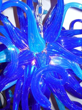 Kobolt Blå Kunst Hånd Blæst Glas Lysekrone af Murano-Glas Lysekrone med LED-Pærer