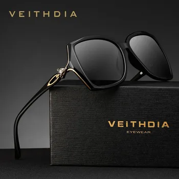 VEITHDIA Dame Retro solbriller Polariseret Luksus Damer Brand Designer Solbriller, Briller For Kvinder, Kvindelige V3039