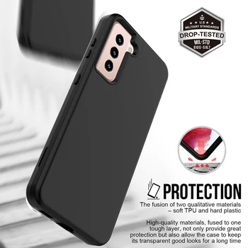 360 Full Body Beskyttelse Hybrid Rustning Phone Case For Samsung Galaxy S21 Plus Coque PC Silikone S21 Ultra Stødsikkert Bumper Cover