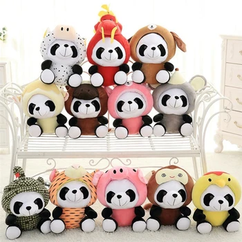 Søde Panda Udstoppede Dyr Bløde Panda-Plys Legetøj Tolv Kinesiske Stjernetegn Tegn Fødselsdag, Jul Baby Gaver Drenge Dukker Til Børn