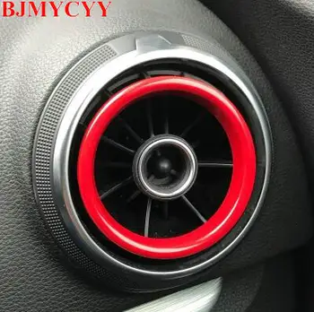 BJMYCYY Aluminium legering luftudtag chrome trim ring bil ventilationsspjældene i instrumentpanelet dække dekoration til Audi A3 S3 2013-2016 Q2 2017