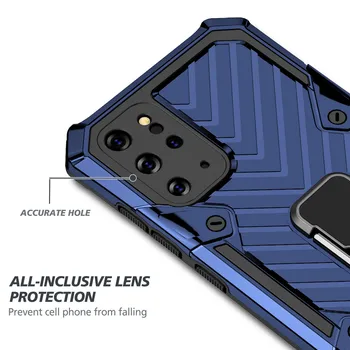 Beskyttende Kamera Støtteben Phone Case For Samsung Galaxy S20 Plus Note20 Ultra 5G Finger Magnetisk Ring Indehaveren Stødsikkert Dække