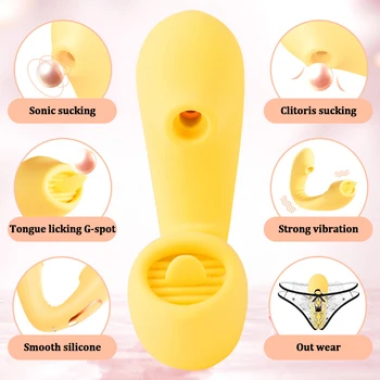 Tungen slikke vibrator Trådløs fjernbetjening Bøjelig Bære klitoris Stimulator nipple sucker Dildo voksen Sex legetøj Til Kvinder