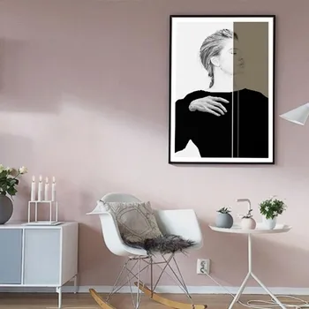 SIKKER LIV Nordisk Abstrakt Blad Væg Kunst, Billeder Pige Plakater, Sort og Hvid Print på Lærred Malerier til stuen i Hjemmet Indretning