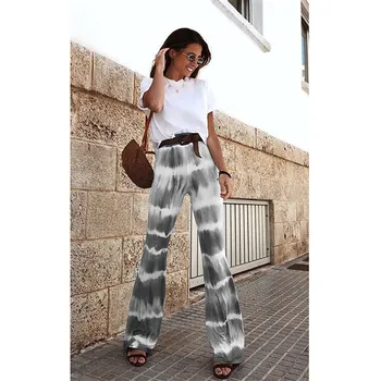 2020 Gotiske Kvinder Stribet Flare Pants Bukser Elegante Kontor Damer Høj Talje Varme Stribe Slank Casual Streetwear Bukser