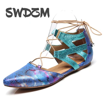 SWDZM Latin dance sko Flad bund slangeskind danse sko til kvinder/piger/damer egnet Vrist øverste justerbar pink blå