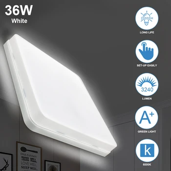 AC 85-265V LED Ultra-tynd Firkantet LED-Panel Lys 18W 24W 36W Downlight Kold Hvid LED Overflade Loft Lampe Til Belysning Køkken