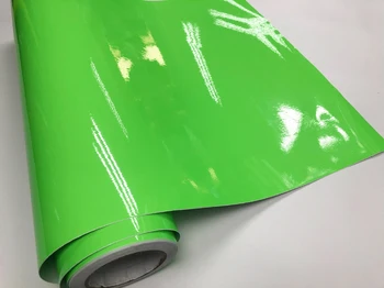 50CM*1M/2M/3M/4M/5M/6M-Bil Styling Gloss Fluorescerende Gul grøn Vinyl Klistermærke Blank Fluorescerende Bil Pak Folie Selvklæbende