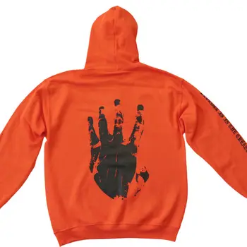 Hævn Dræbe HERRE Sweat Hoodie Sweatshirt Orange Sort Hætteklædte Smuk Plus Størrelse XXL