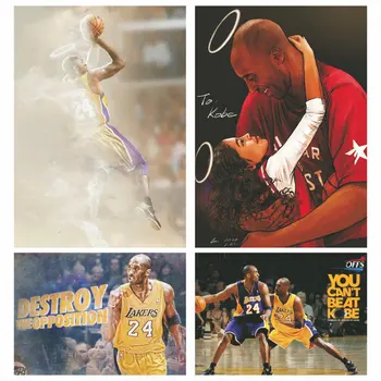 HOT SALG 2020 Atleter Sportsmand Plakat Kobe Bryant Classic Sport Motiverende Lærred Maleri Væg Kunst, Home Decor