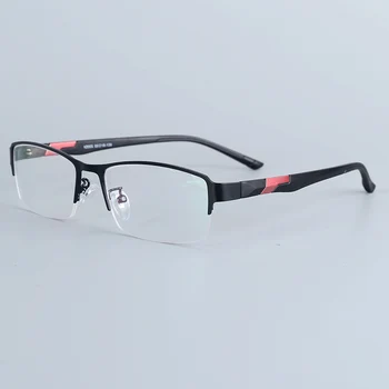 JIFANPAUL Mænds rustfrit stål briller semi-optiske briller ramme mænd ' s square ultralet briller nærsynethed recept briller