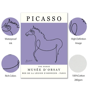 Retro Picasso Plakater Og Prints Abstrakte Dyr Lærred Maleri Hest Flamingo Væg Kunst Billeder Til Stuen Nordisk Indretning