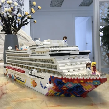 Luksus Cruise Liner Skibet Big Boat 3D-Model 4950pcs DIY Diamant Mini Bygning Små Blokke, Mursten Legetøj for Børn, ingen Box