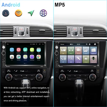 Podofo 2din Bil Radio Android GPS Navi WiFi 7