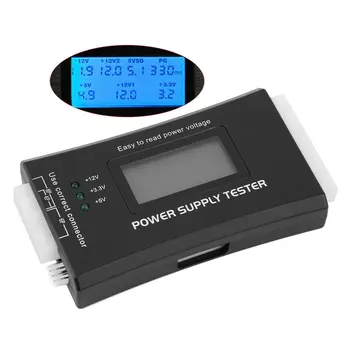 PC Power Supply Tester Checker 20/24-Pin SATA HDD ATX BTX Meter LCD-Hot Salg Drop Shipping Power Kabel Lager