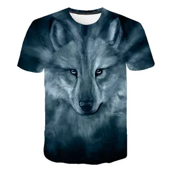 Sommer T-shirt Mænd Kvinder Streetwear Kort Ærme t-Shirts Toppe Sjove Dyr Casual Wolf 3D-Print Tshirt Børn Dreng Pige T-shirt